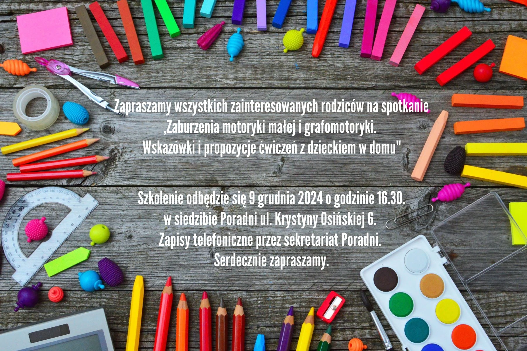 Plakat Zaproszenie na szkolenie